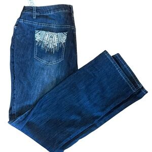 CJ Banks Women's Indigo Boot Cut Jeans‎ with Decorative Pocket
